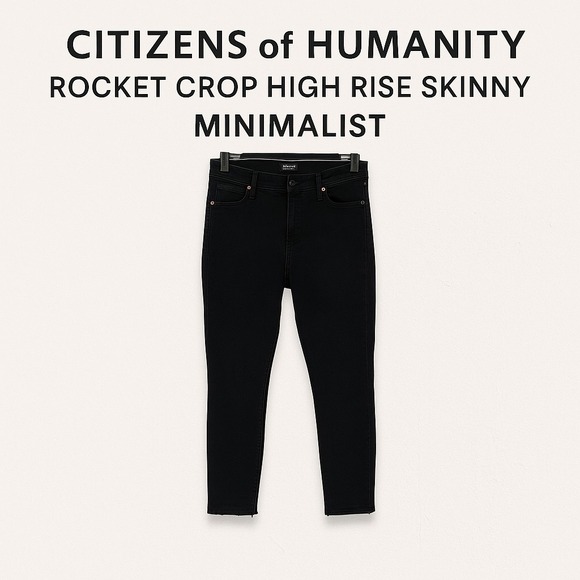 Citizens of Humanity Rocket Crop High Rise Skinny Jeans 27 CoH Minimalist‎ Black - Picture 1 of 8